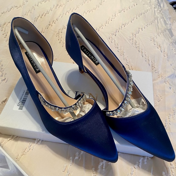 Navy bridal shoes - Picture 3 of 3